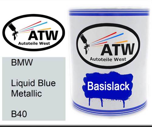 BMW, Liquid Blue Metallic, B40: 1L Lackdose, von ATW Autoteile West.